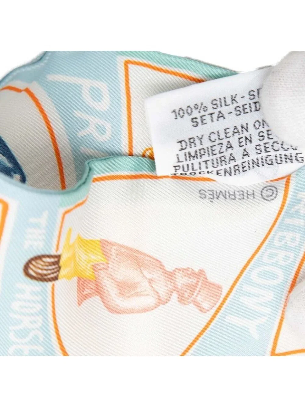 ★SOLD★ Hermes Twill Funny Ice Cream Scarf Blue Multicolor Silk - Picture 5 of 6